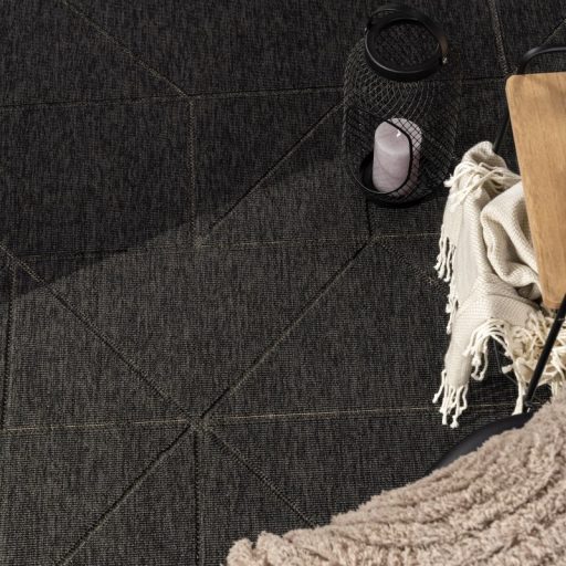 antracit kulteri szonyeg absztrakt mintaval 80x150 cm