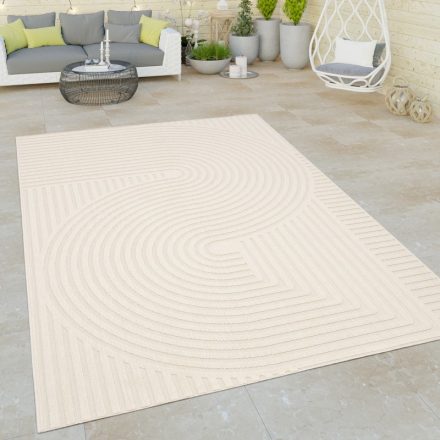 Kültéri szőnyeg teraszra hullám konyhai szőnyeg krém 160x230 cm