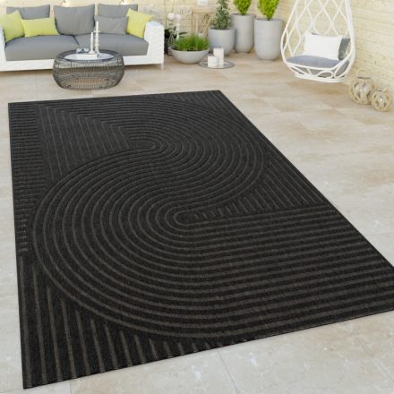 Kültéri szőnyeg teraszra hullám konyhai szőnyeg antracit 160x230 cm