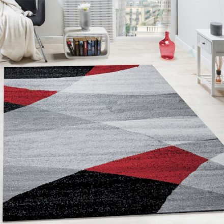 Olivia modern design szőnyeg ívelt hullámok piros 230x320 cm