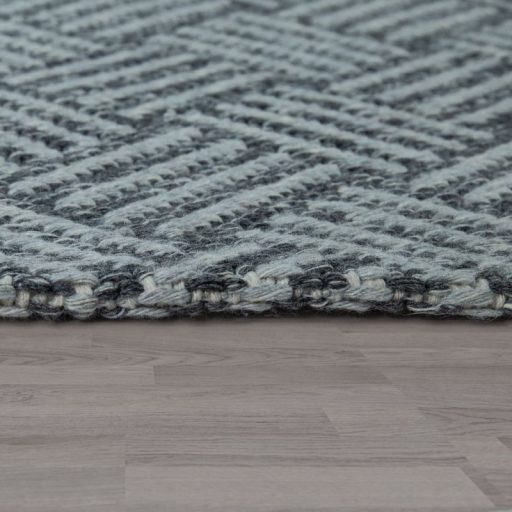 Modern szonyeg nappaliba - absztrakt mintaval, rovid szalu, szurke szinu, 80x150 cm