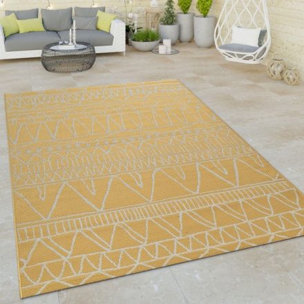 Kültéri és beltéri szőnyeg ethno design sárga 60x100 cm