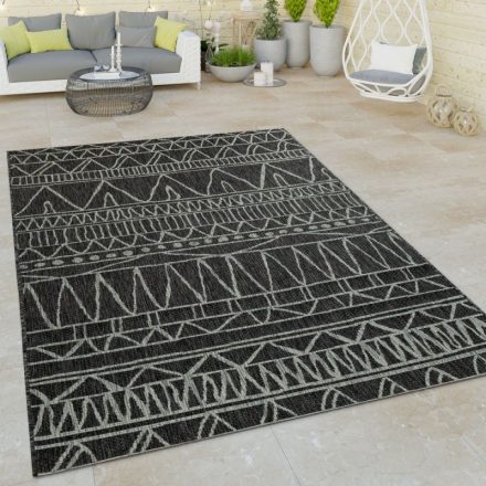 Kültéri és beltéri szőnyeg ethno design - fekete 160x220 cm