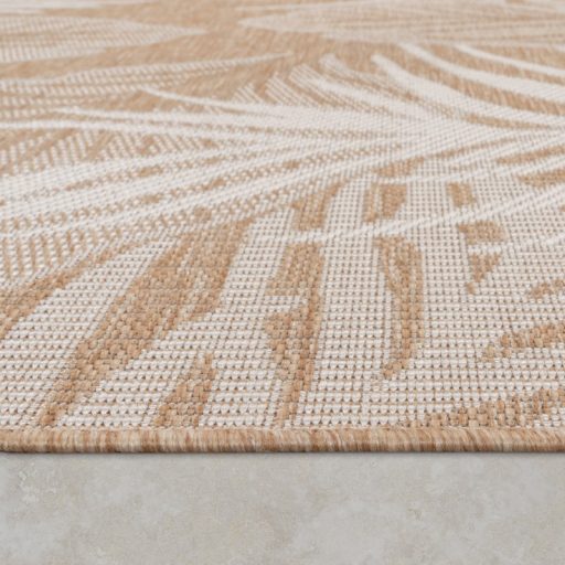 bezs kulteri terasz szonyeg palmafa mintas 60x100 cm