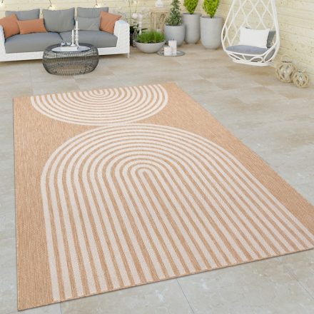 Geometria mintás kültéri szőnyeg bézs 60x100 cm