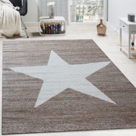 Star modern design szőnyeg csillag minta barna 160x220 cm