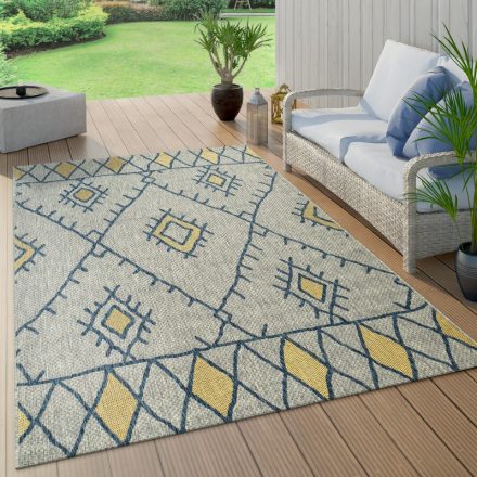 Kültéri és beltéri szőnyeg ethno design szürke-sárga 160x220 cm