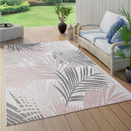 Kültéri és beltéri szőnyeg pálmafa mintás erkélyre teraszra - rózsaszín 160x220 cm