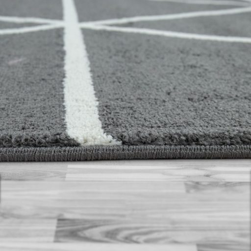 Modern nappali szonyeg rovid szalu gyemant mintaval - antracit 60x100 cm