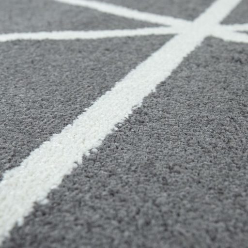 Modern nappali szonyeg rovid szalu gyemant mintaval - antracit 60x100 cm