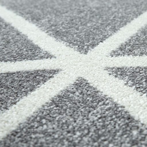 Modern nappali szonyeg rovid szalu gyemant mintaval - szurke 60x100 cm