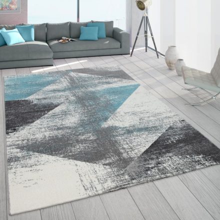 Bali modern design szőnyeg geometriai mintával szürke-türkiz szőnyeg 80x150 cm