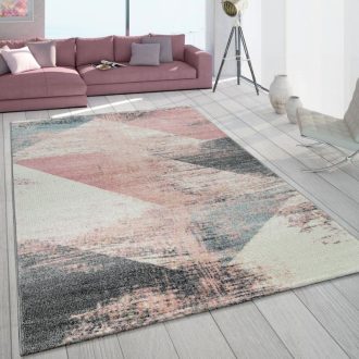 Rozsaszin nagymeretu modern szonyeg nappaliba 240x340 cm