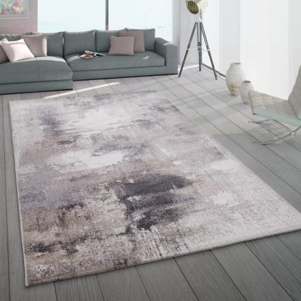 Modern szőnyeg nappaliba absztrakt festett mintával - bézs 120x170 cm