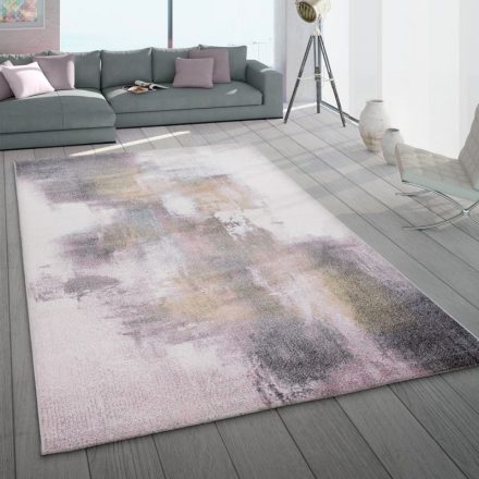 Rövid szálú pasztel modern szőnyeg geometrikus mintával színes szürke 240x340 cm