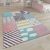 Szőnyeg gyerekszobába 3D gyerekszőnyeg maci színes pasztel pink 133 cm négyzet