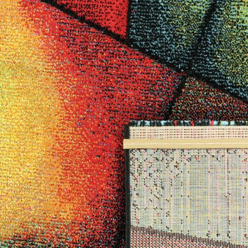 Modern nagymeretu nappali szonyeg absztrakt 3D szines 200x290 cm