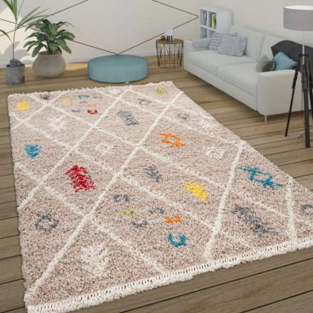 Shaggy szőnyeg skandináv stílusú szőnyeg bézs 240x340 cm