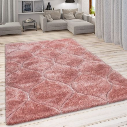 Shaggy szőnyeg marokkói mintával pink 160x220 cm