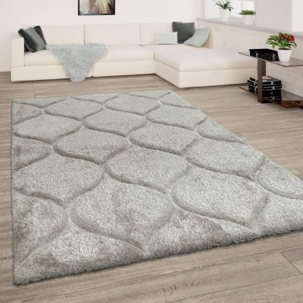 Shaggy szőnyeg marokkói mintával szürke 240x330 cm