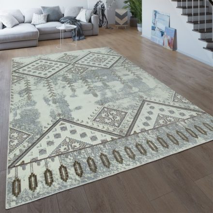 Ethno design szőnyeg absztrakt mintával krém 80x150 cm