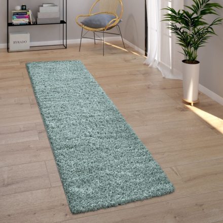 Shaggy szőnyeg puha hosszú szálú design szőnyeg - türkiz 70x250 cm