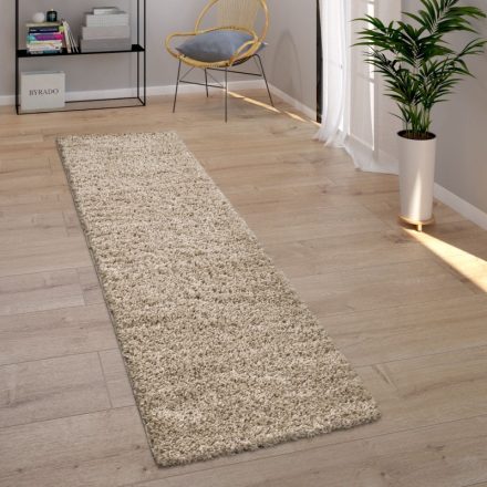 Shaggy szőnyeg puha hosszú szálú design szőnyeg bézs 70x250 cm
