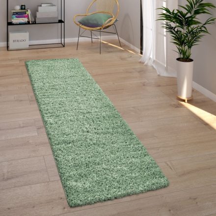 Shaggy szőnyeg puha hosszú szálú design szőnyeg zöld 70x250 cm