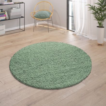 Shaggy szőnyeg puha hosszú szálú design szőnyeg zöld 160 cm kör