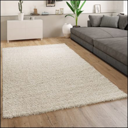 Shaggy szőnyeg puha hosszú szálú design szőnyeg krém 70x140 cm