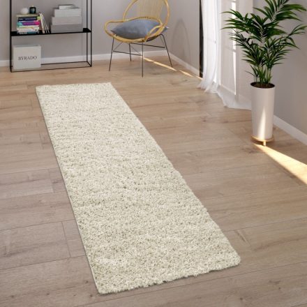 Shaggy szőnyeg puha hosszú szálú design szőnyeg krém 70x250 cm