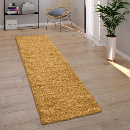 Shaggy szőnyeg puha hosszú szálú design szőnyeg mustár 70x250 cm