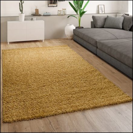 Shaggy szőnyeg puha hosszú szálú design szőnyeg mustár 160x220 cm