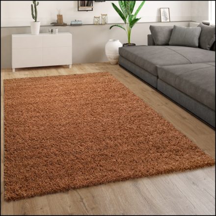 Shaggy szőnyeg puha hosszú szálú design szőnyeg rozsdabarna 70x140 cm