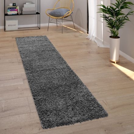 Shaggy szőnyeg puha hosszú szálú design szőnyeg antracit 70x250 cm