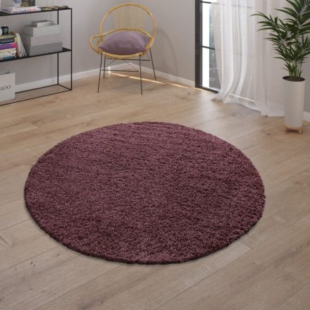 Shaggy szőnyeg puha hosszú szálú design szőnyeg lila 120 cm kör