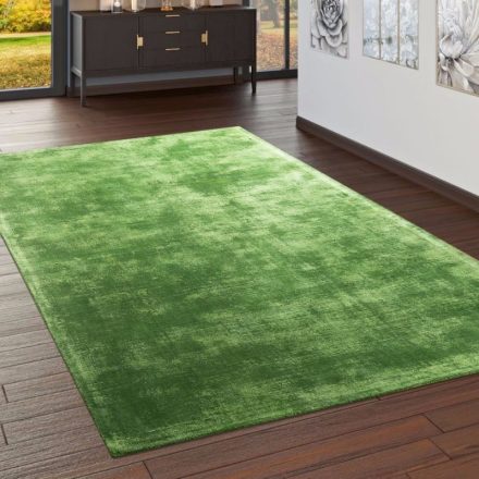 Zöld kézi szövésű szőnyeg rövid szálú 240x340 cm