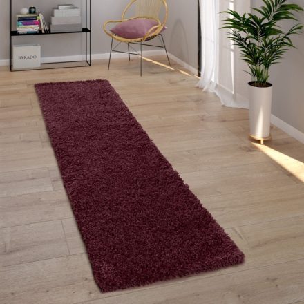 Shaggy szőnyeg puha hosszú szálú design szőnyeg bordó 70x250 cm