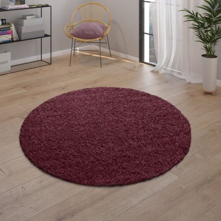 Shaggy szőnyeg puha hosszú szálú design szőnyeg bordó 160 cm kör