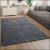 Shaggy szőnyeg puha hosszú szálú design szőnyeg sötétkék 300x400 cm