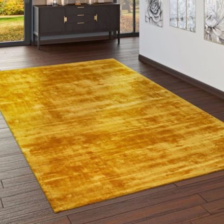 Sárga kézi szövésű szőnyeg rövid szálú 80x150 cm