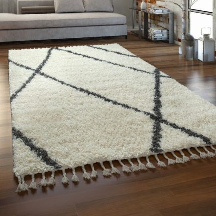 Shaggy szőnyeg art deco design krém 240x340 cm