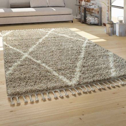 Shaggy szőnyeg art deco design bézs-krém 240x340 cm