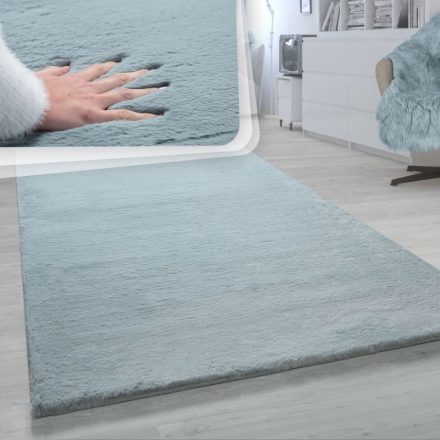 Shaggy szőnyeg plüss hatású puha szőnyeg - türkiz 150x170 cm ovális