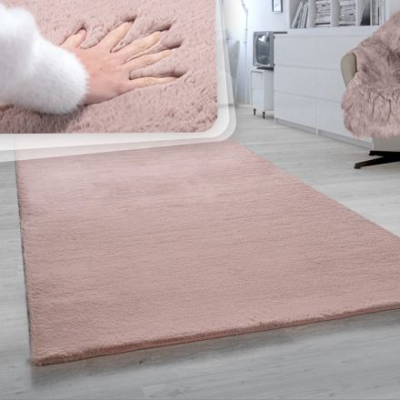 Shaggy szőnyeg plüss hatású puha szőnyeg - rózsaszín 150x170 cm ovális