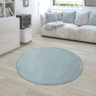 Pluss shaggy szonyeg - puha, turkiz szinu 120 cm kerek