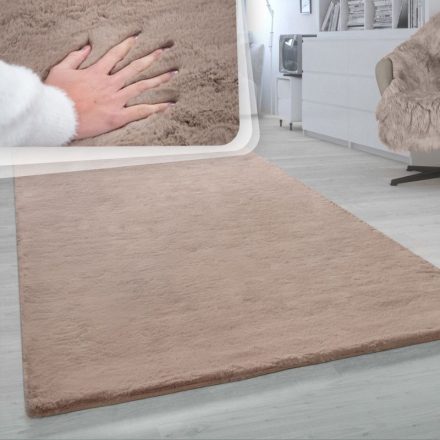 Shaggy szőnyeg plüss hatású puha szőnyeg - bézs 150x170 cm ovális