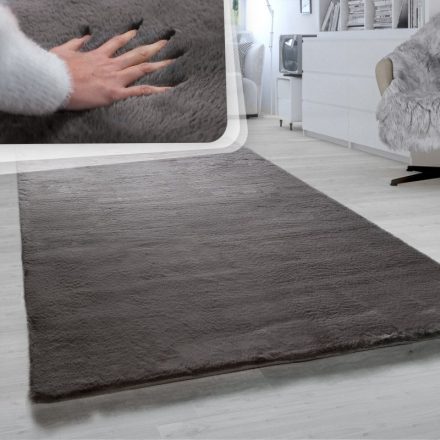Shaggy szőnyeg plüss hatású puha szőnyeg sötétszürke 80 cm kör alakú
