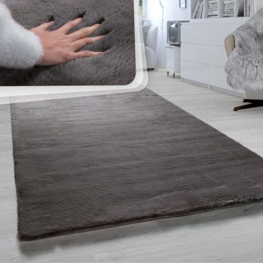 Pluss shaggy szonyeg - puha, sotetszurke 120 cm kerek