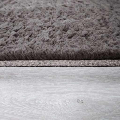 Pluss shaggy szonyeg - puha, sotetszurke 160 cm kerek